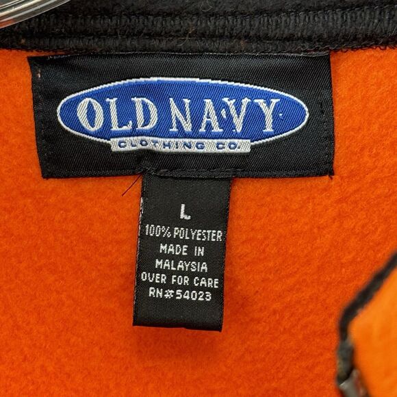 Old Navy Vintage Y2K Fleece Quarter Zip Orange Unisex Size L - Picture 12 of 16